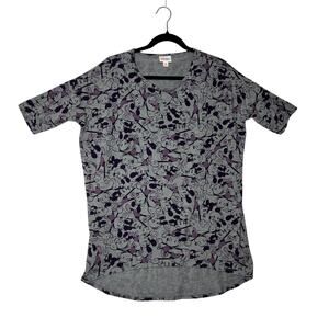 LULAROE Disney Minnie Mouse Shirt Womens XS Gray Purple Graphic Stretch